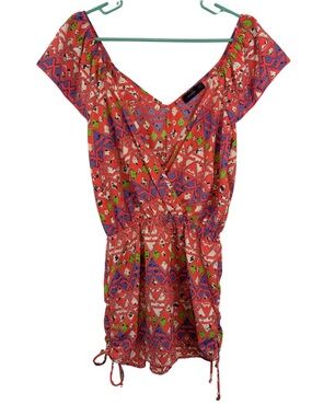 3/$20 On Twelfth Red Print Short Romper